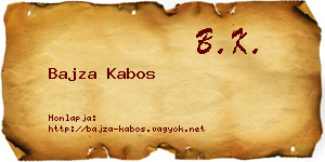 Bajza Kabos névjegykártya